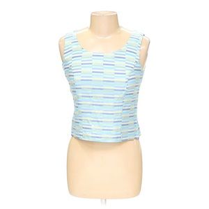 Colorblock vintage striped sleeveless blouse